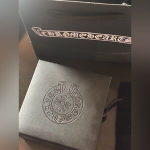 Chrome Hearts Black Leather Small Travel Pouch and  Hearts Jewelry Box/Keepsake